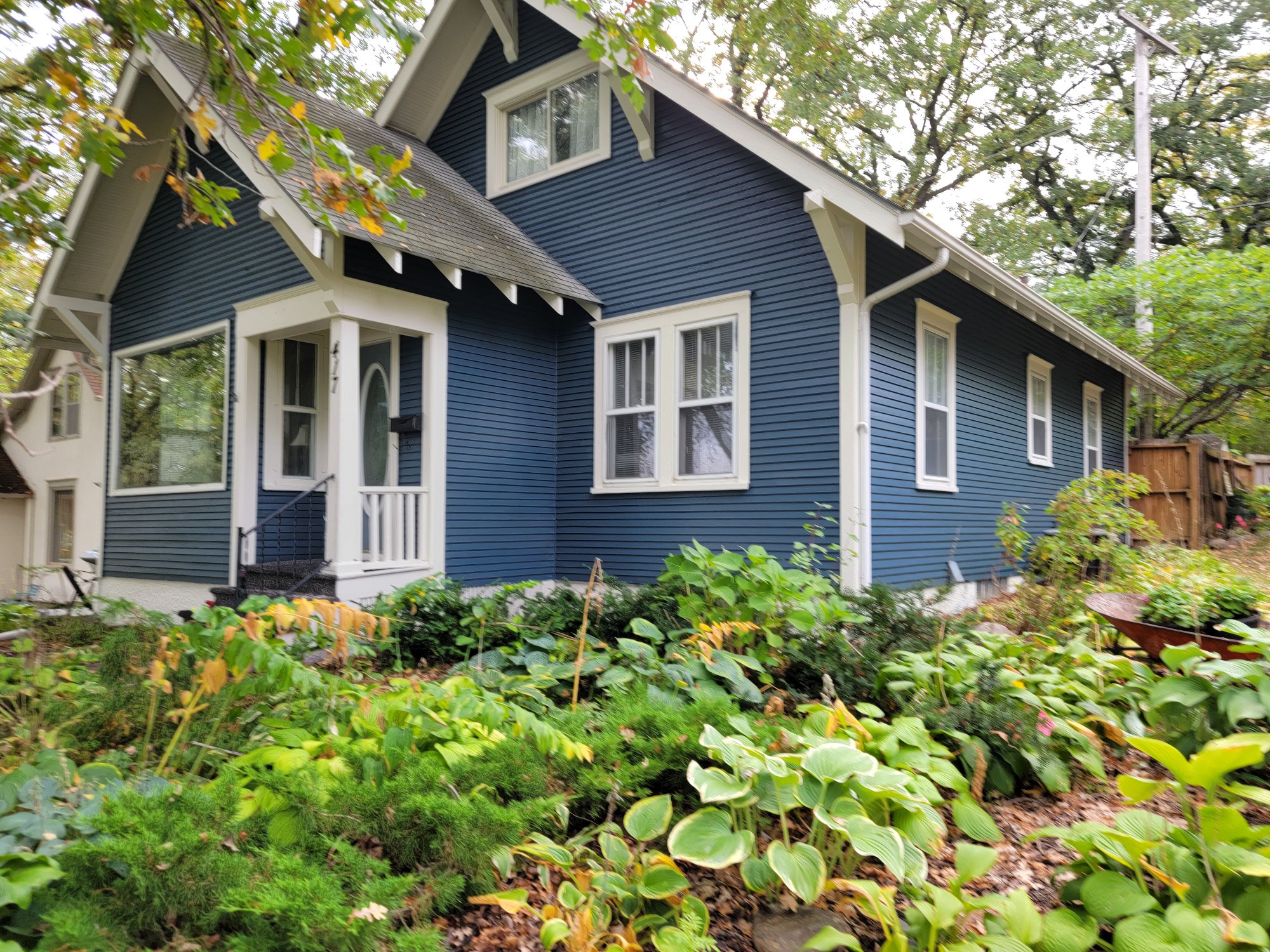 Blue craftsman exterior