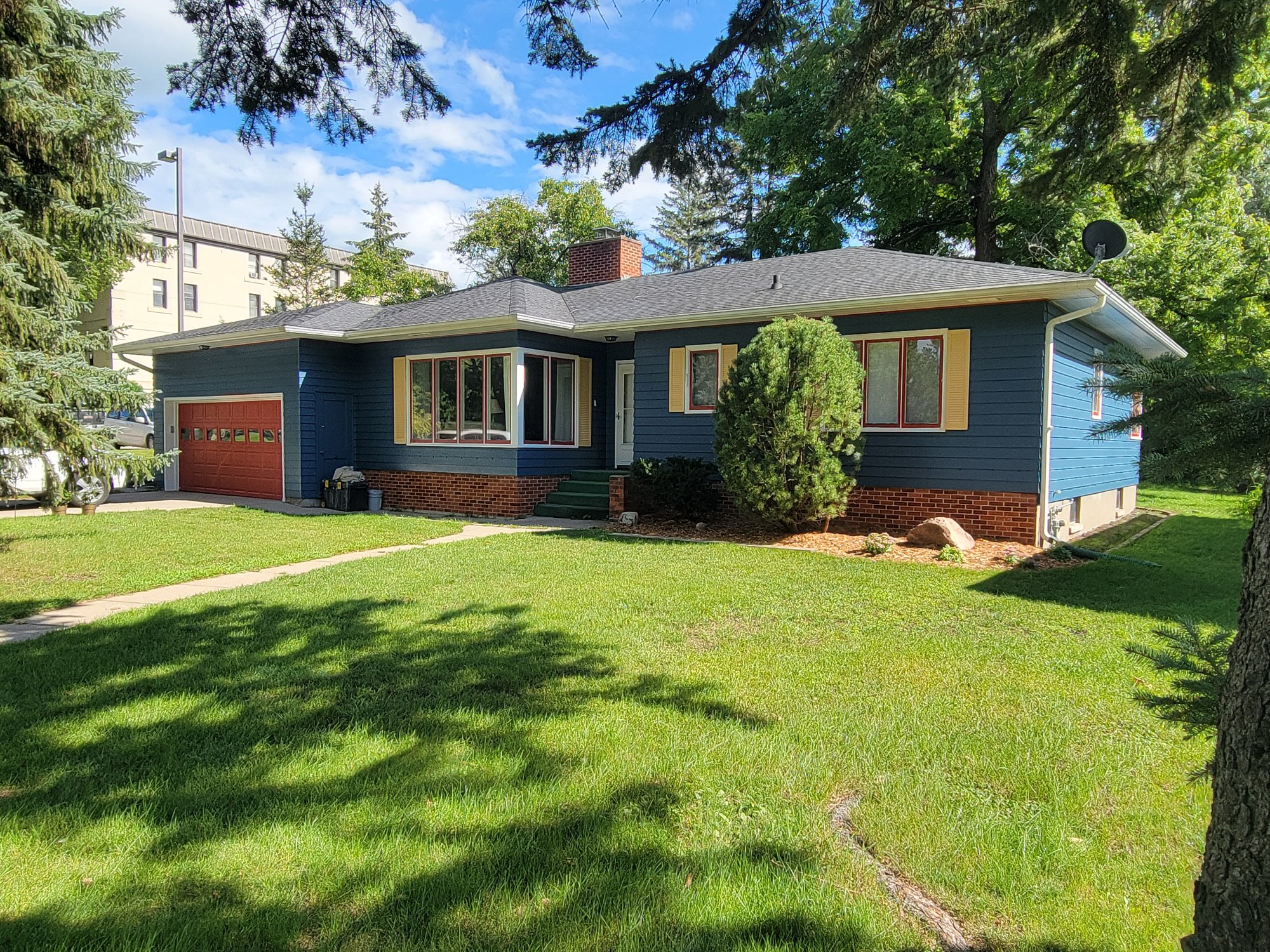 Bold blue exterior house