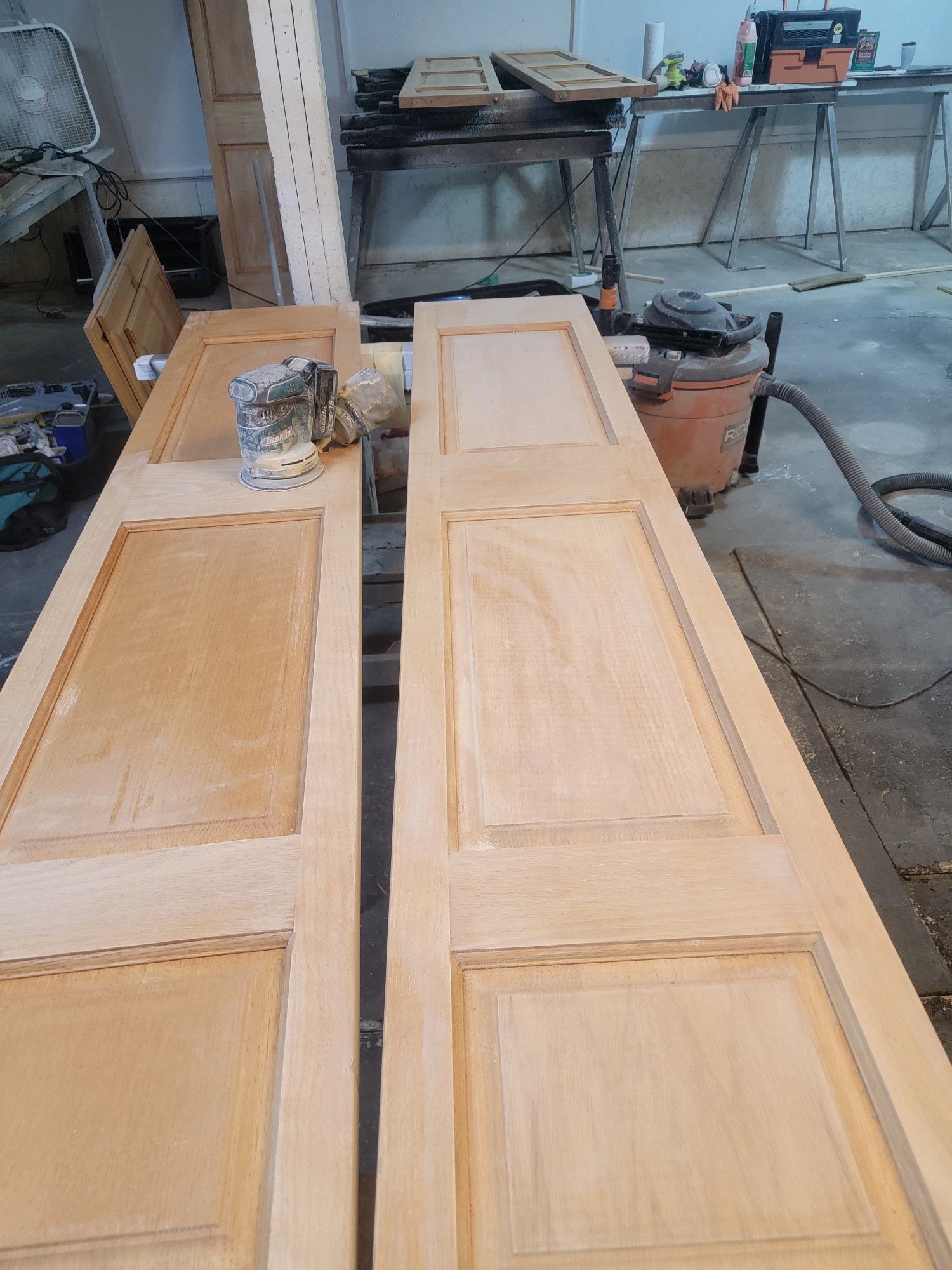 Cabinet doors before refinishing